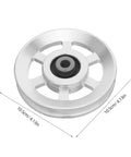 Aluminum Pulley Roller Wheel for Home Gym Gear Cable System and Weight Training Quiet Smooth Fitness Pulley for Wire Rope Machines 10.5 Cm 4.13 Inch Size Durable Aluminum Construction for Silent Workouts, silver aluminum