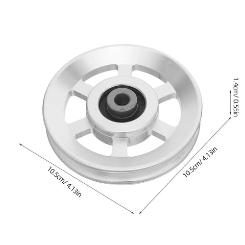 Aluminum Pulley Roller Wheel for Home Gym Gear Cable System and Weight Training Quiet Smooth Fitness Pulley for Wire Rope Machines 10.5 Cm 4.13 Inch Size Durable Aluminum Construction for Silent Workouts, silver aluminum