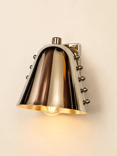 Modern Adjustable Chrome Wall Sconce Polished Metal E26, polished metal wall lamp with unique design, features a spotlight.