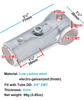 Heavy Duty 20 Sets Tee Pipe Clamp Connectors For 3/4 Inch EMT Conduit With PE Shim Adapters, Carbon Steel Electrogalvanized Finish