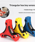 Pro Level Bike Repair Kit With Super Cool 3 Way Hex Key Wrench For Quick Tune Ups Featuring Rust Proof Stainless Steel Y Shaped Allen Socket Set Including 4mm 5mm 6mm Metric Heads For All Major Cycling Adjustments, foldable tri