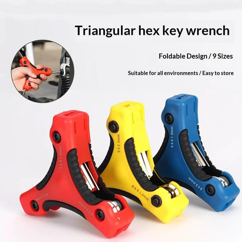 Pro Level Bike Repair Kit With Super Cool 3 Way Hex Key Wrench For Quick Tune Ups Featuring Rust Proof Stainless Steel Y Shaped Allen Socket Set Including 4mm 5mm 6mm Metric Heads For All Major Cycling Adjustments, foldable tri