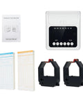 No Sweat Electronic Time Clock For Employee Attendance With Secure Passcode Lock And Bulk Time Cards. Includes time clock, cards, manual.