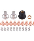 Top Tier 24 Pcs Plasma Cutter Consumables Set For Yeswelder Cut 55ds Pro And 65ds Torch Parts copper nozzles and ceramic ring components.