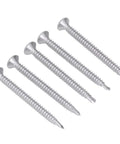 200 Pieces Self Drilling Screw Set 410 Stainless Steel Heavy Duty Cross Countersunk Head Fasteners For Metal To Wood DIY Construction 50mm Length M4.2 18