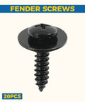 20 Pack Fender Liner Screws For Auto Body Bumper And Splash Shield M4.8-1.61 x 19mm Phillips Truss Head With 16mm Washer