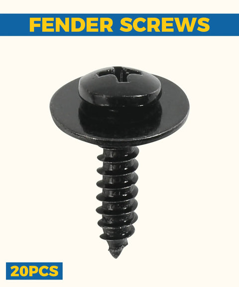 20 Pack Fender Liner Screws For Auto Body Bumper And Splash Shield M4.8-1.61 x 19mm Phillips Truss Head With 16mm Washer