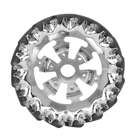 6 inch mecanum wheel for industrial robots with 16 TPU rollers and 5mm center holes, designed for precise multi-directional movement