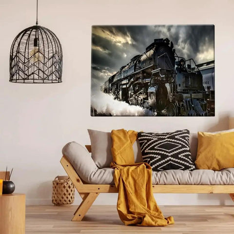 Dope Steam Locomotive In Motion Poster Wall Art Print Canvas Painting for Bedroom Living Room Bathroom or Office Decor Size