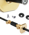 Pro Grade 7 Inch Brass Wheel Marking Gauge Kit With Anti Roll Fence, Micro Adjuster, Metric and Imperial Ruler, Two Extra Cutters