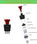 Exploded view of Blade Clutch PTO Switch Replacement For Hustler Super Z And Z Series Mowers showing components like handle and contacts.