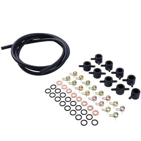 Chamixx Upgraded Fuel Return Line Kit 7135-264 for Ford 7.3L diesel, black hose, clamps, O-rings, and fitments