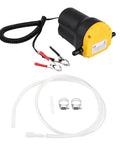 Efficient 12V Electric Fluid Extractor Pump With Battery Clamps For Quick And Clean Oil Transfer On Cars Motorcycles And Quads. Accessories included.