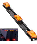 14.2 Inch 9 LED Trailer Light Bar Amber Clearance Marker Rear Lights For Wide Trailers 80 Inches Or Wider With Wide Angle Beam Ultra Bright Light Heat Dissipating SMD LEDs Durable And Glare Free, amber 3-light bar
