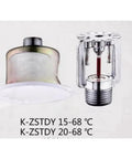 One Piece Automatic Upright Hidden Fire Sprinkler Stainless Steel Heavy Duty Emergency Rescue Accessory ZSTDY 8093 with temperature ranges