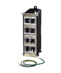 Eight Port DIN Rail Keystone Jack Mounting Module With Grounding And Snap In Clip Attaches To Thirty Five Millimeter DIN Rail TAA Compliant No Tools Required Eight Blank Keystone Cutouts For Jacks And Couplers