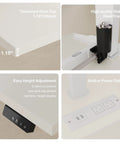 Modern Mate 63 Inch L Shaped Electric Standing Desk With Privacy Panel Ergonomic Adjustable Height features thick desk top and easy height adjustment.