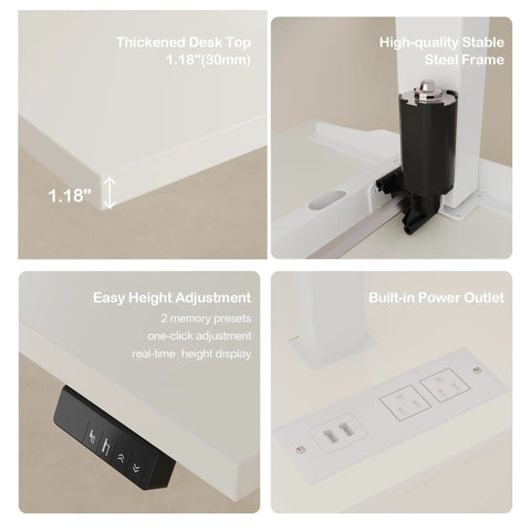 Modern Mate 63 Inch L Shaped Electric Standing Desk With Privacy Panel Ergonomic Adjustable Height features thick desk top and easy height adjustment.