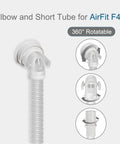 Replacement QuietAir Elbow System For F40 CPAP Mask With Quick Release Elbow And Short Tube Includes QuietAir Vent Ring