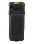 Tough-as-nails Wireless Barcode Scanner With IP65 Drop-Proof Build rear view showing rugged design and NFC capabilities.