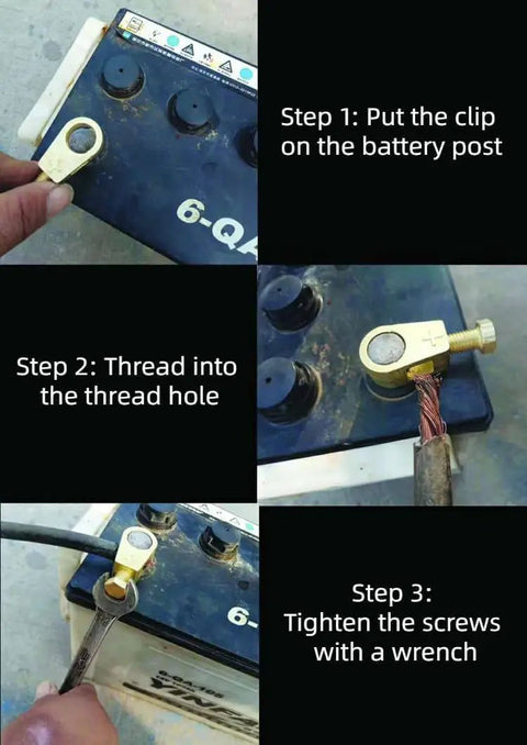 Installing Beefy Copper Battery Terminal Connectors Kit With Positive And Negative Cable Clips For Car Truck Van Or Boat
