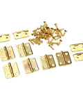 10 Pack Gold Kitchen Cabinet Door Hinges 4 holes with screws for jewelry boxes furniture fittings 18x16mm metal mounting hardware