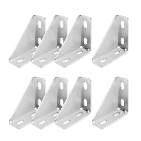 8 Pack 90 Degree Gusseted Fittings For 1-5/8 Inch Unistrut Channel, 4 X 4 X 1-1/2 Inch Gusset Corner Braces With 4 Hole Right Angle Connectors, Carbon Steel