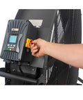 Hulking 78 Inch Mobile Drum Fan Kickin Up Serious Garage Airflow Quiet Tilt Head Industrial Shop Air Circulator control panel close-up