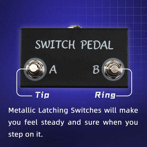 Dual Latching Footswitch Pedal For Guitar Amp With TRS Cable Two Tap Switches A And B For Tip And Sleeve And Ring And Sleeve