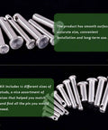 Clevis Pin Assortment Kit For Quick Fixes 96Pcs 304 Stainless Steel Clevis Pins In 12 Metric Sizes M3 To M5 in storage box