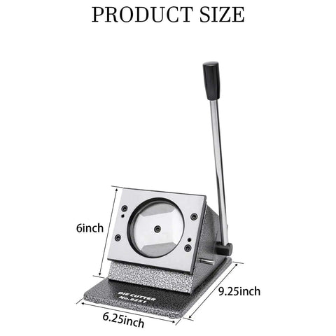3 Inch Badge Button Maker Die Cutter For Circle Graphics with Easy Accurate Positioning, heavy-duty metal base and steel blade
