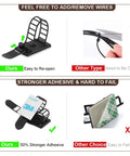 Comparison of Neat Adhesive Cable Management Clips And Zip Ties Kit with strong 3M adhesive against another type, showing reusability and durability.