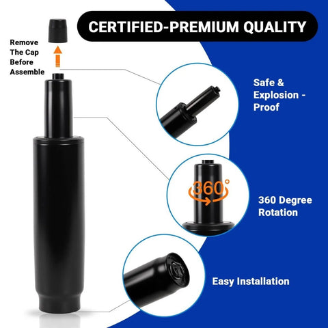 Beefed-Up Heavy Duty Office Chair Cylinder Replacement With 2.4 Inch Stroke And 1000 Lb Class 4 Hydraulic Lift Fits 8.4 To 10.9 Inch