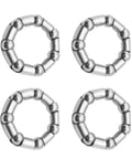 4 Piece Bike Ball Bearing Retainer Set With 8mm Balls, 38mm Outer Diameter, 24mm Inner Diameter, metal retainers on white