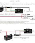DC 6.5-100V 0-100A LCD Readout Digital Current Voltage Power Energy Meter Multimeter with 100A Shunt Backlit Display setup diagram