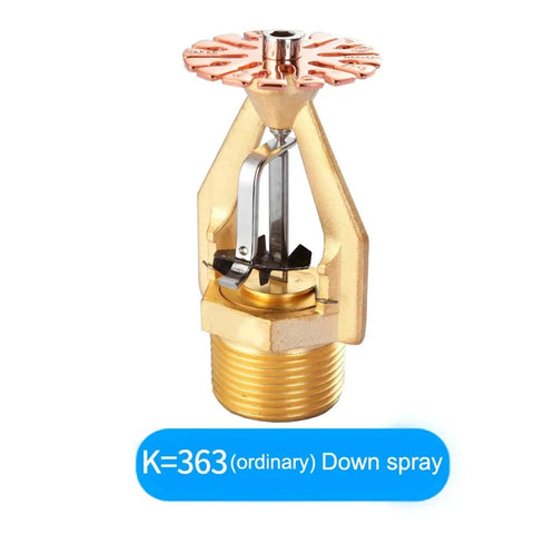 Professional Grade All-Copper Fire Sprinkler Head DN25 72 Degrees with K=363 down spray design and R1 inch connection detail.