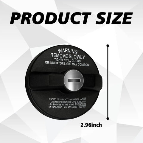 Locking Gas Cap With Key For Your Fuel Tank, top view, 2.96 inch size, anti-theft, fits various car models