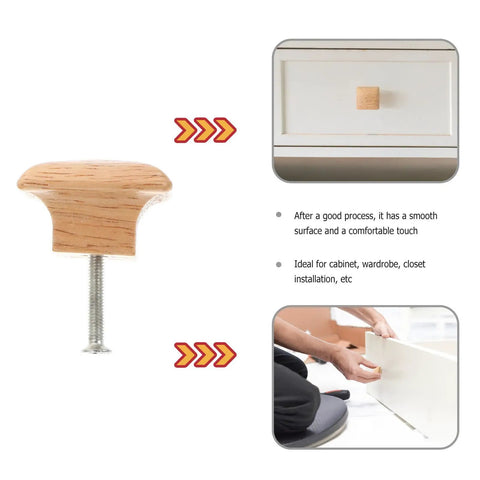 Built Damn Tough Natural Wood Square Cabinet Knobs With Smooth Glide Drawer Pull Handles For Kitchen And Closet Rustic Farmhouse Dresser Hardware Top Shelf Furniture Update In A Slick Ten Pack Set on display with installation guide.