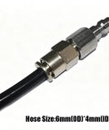 Solid 3 Meter Compressor Air Hose With Quick Connect Fittings for High Pressure Pneumatic Rigs, showing detailed connector fitting.