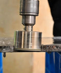 Heavy Duty Quarter Inch Diamond Hole Saw Two Piece Kit Brazed Premium Grain Design cutting through tile with water cooling.