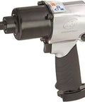Half Inch Air Impact Wrench With Pistol Grip, 500 Ft-Lbs Max Torque, Twin Hammer Mechanism Delivers 1200 BPM, silver and black tool
