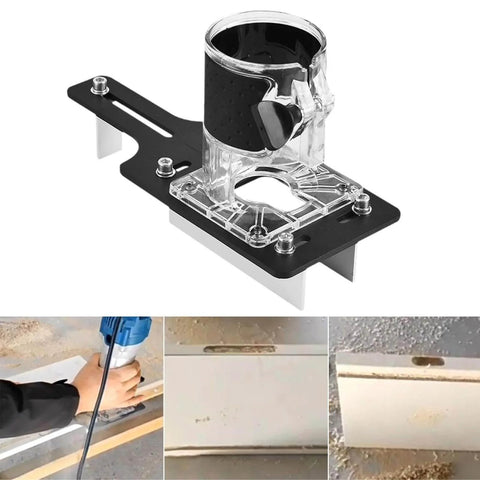 2 In 1 Invisible Fastener Slotting Bracket For Cabinet Furniture Assembly And Wood Router Base Mortising Jig, Heavy Duty Aluminum