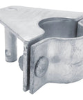 Rock Solid Chain Link Gate Latch Kit compatible with 1-5/8 and 1-7/8 inch pipe, galvanized steel latch detail.