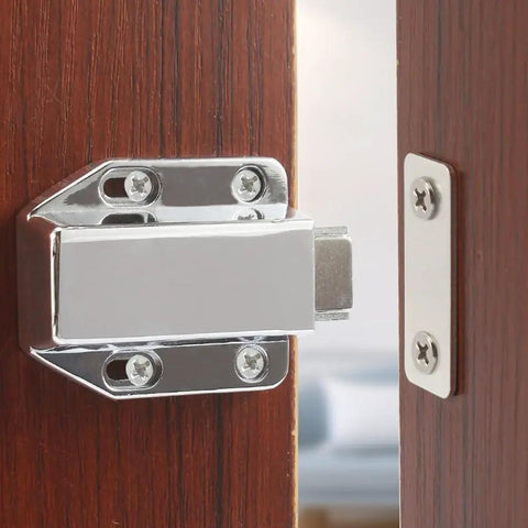 Upgrade Kitchen Vibe With These Sleek Zinc Alloy Push To Open Cabinet Door Catch Latches Featuring Silent Release Mechanism For Smooth Drawer And Cupboard Access Plus Durable Silver Finish That Looks Totally Fresh In Any Home Setup.