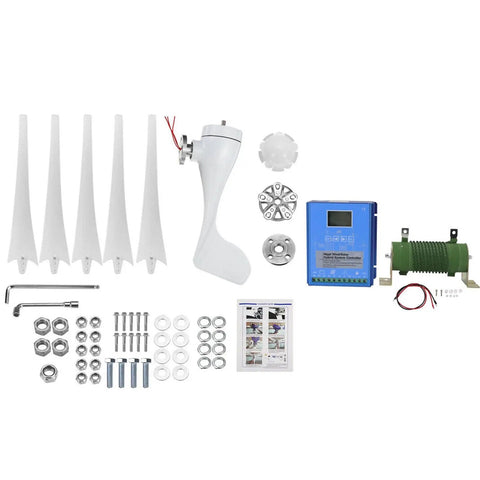 3000W Wind Turbine Generator For 12V 24V 48V Systems With MPPT Controller kit components layout