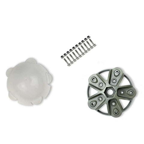 Badass Sturdy Horizontal Axis Wind Turbine Hub And Cover Plate With Screws And Nuts Kit for small windmill parts, metal and plastic components.