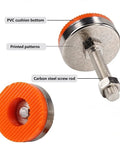 Heavy Duty 4 Pack M16X100mm Furniture Leveling Feet With Swivel Levelers And PVC Anti Slip Base For Tables Chairs Desks Shelves Machinery And More For Home Office Use And Industrial Applications close-up, PVC cushion bottom and carbon steel screw rod