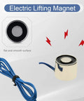 12V DC Electric Lifting Magnet 50N Solenoid Electromagnet Holding Force 5 Kg 25mm By 20mm with cable, smooth surface visible