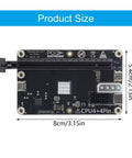 Hot Swappable Egpu Expansion Dock With Fast Usb Charging Cable, showing black PCI Express board dimensions 8cm x 5.4cm.