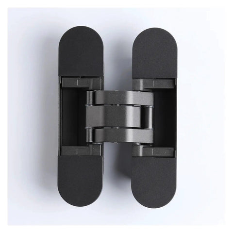 3D Adjustable Invisible Hidden Door Hinge In Black Finish For Cabinets And Furniture